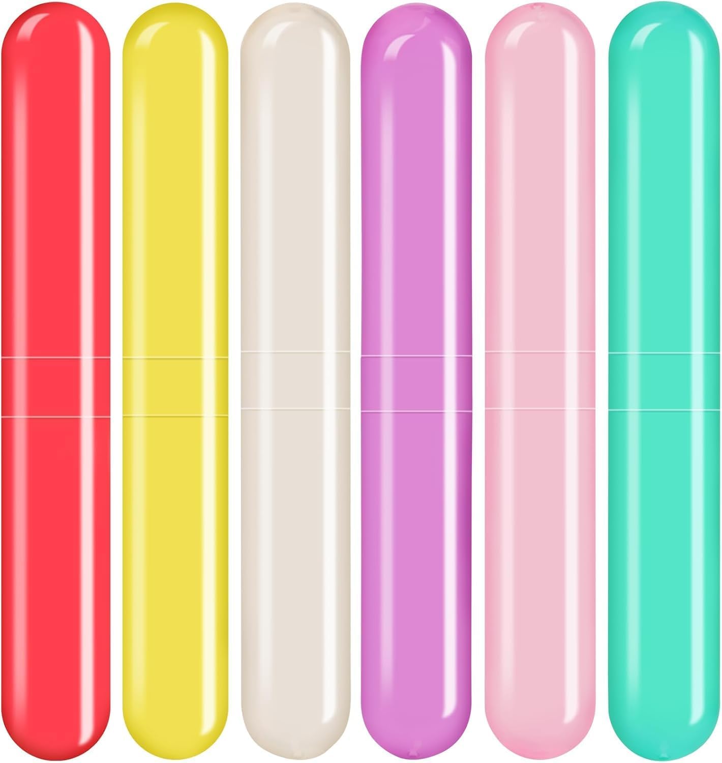Portable Travel Toothbrush Case for Adults & Kids Pack of 6 (Loose)